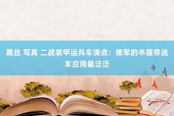 黑丝 写真 二战装甲运兵车清点：德军的半履带战车应用最泛泛